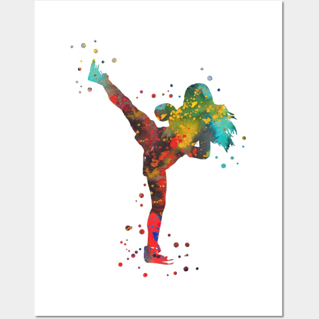 Lady muay thai boxing Wall Art by RosaliArt